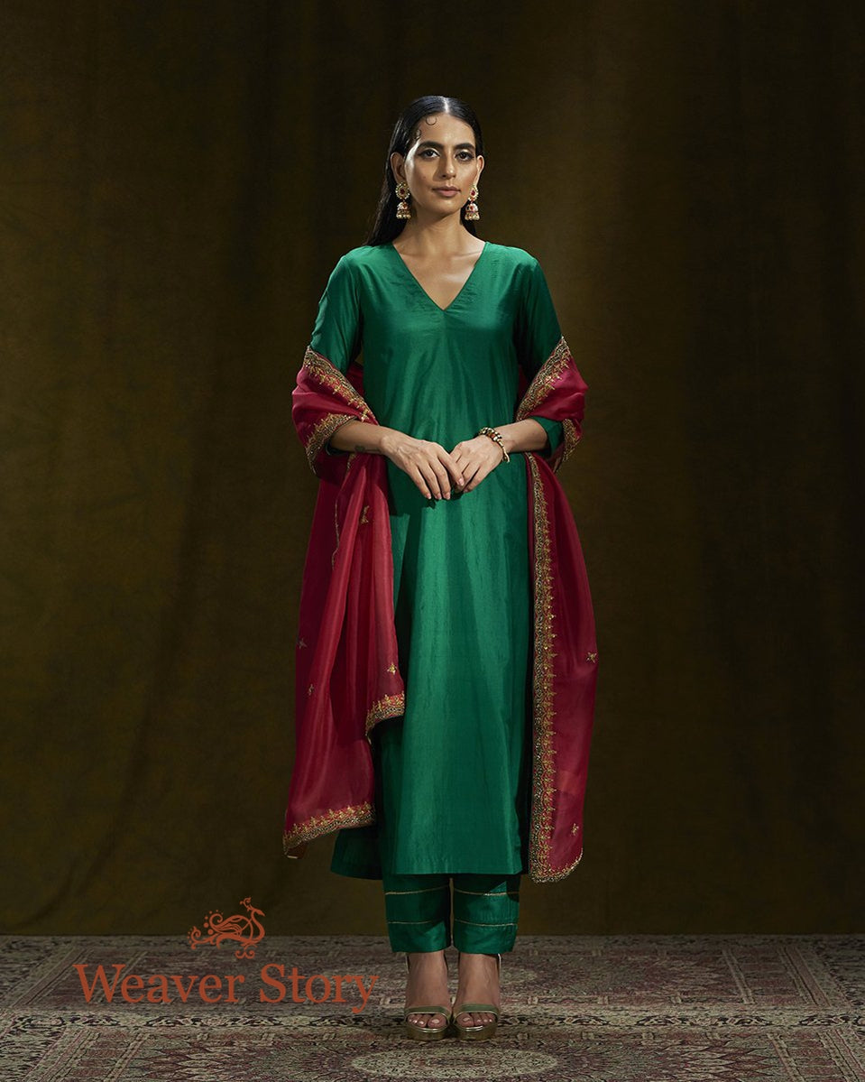 Emerald_Green_Pure_Mulberry_Silk_Suit_Set_with_Zardozi_Dupatta_WeaverStory_01