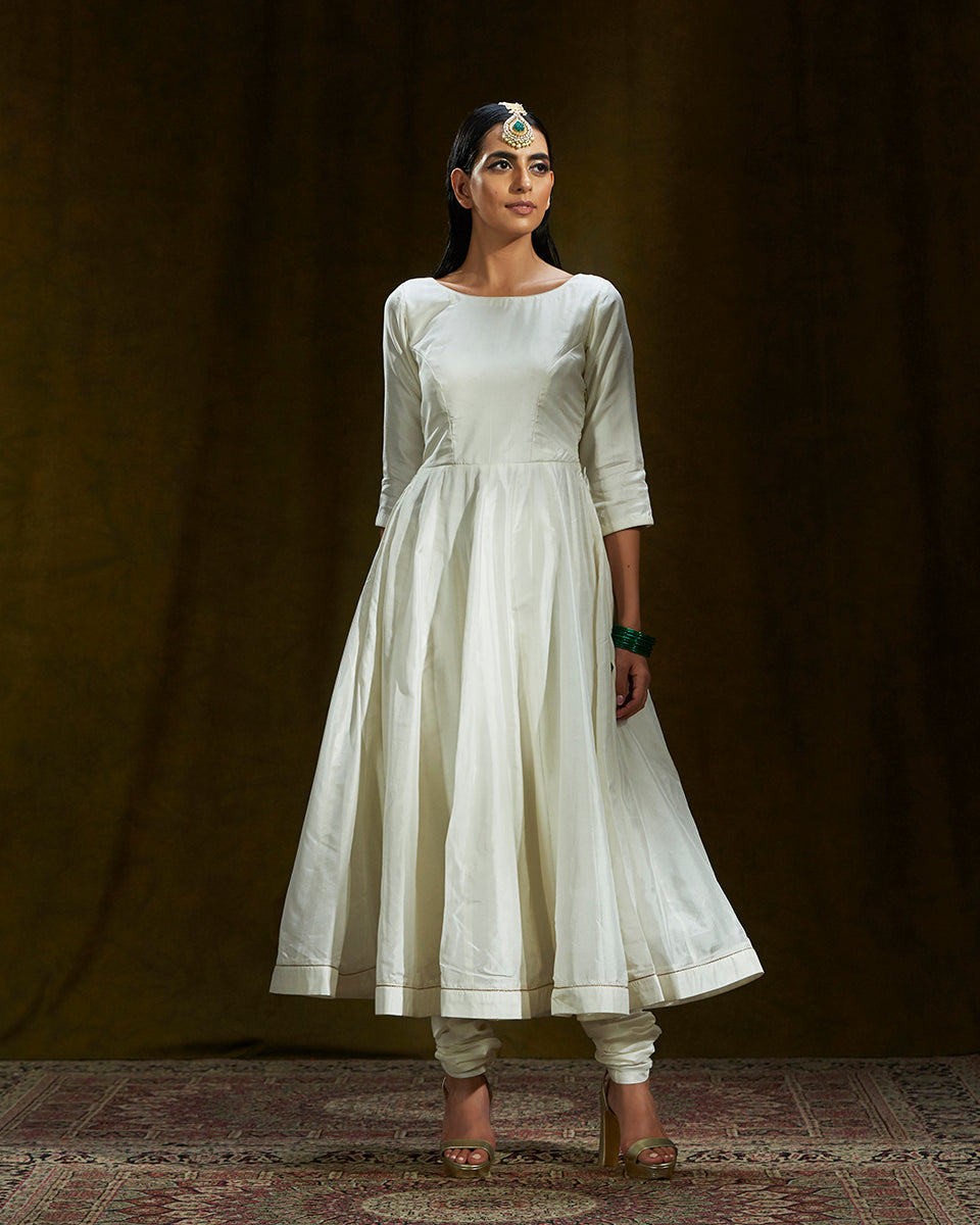 Offwhite_Pure_Silk_Anarkali_with_Churidar_WeaverStory_01