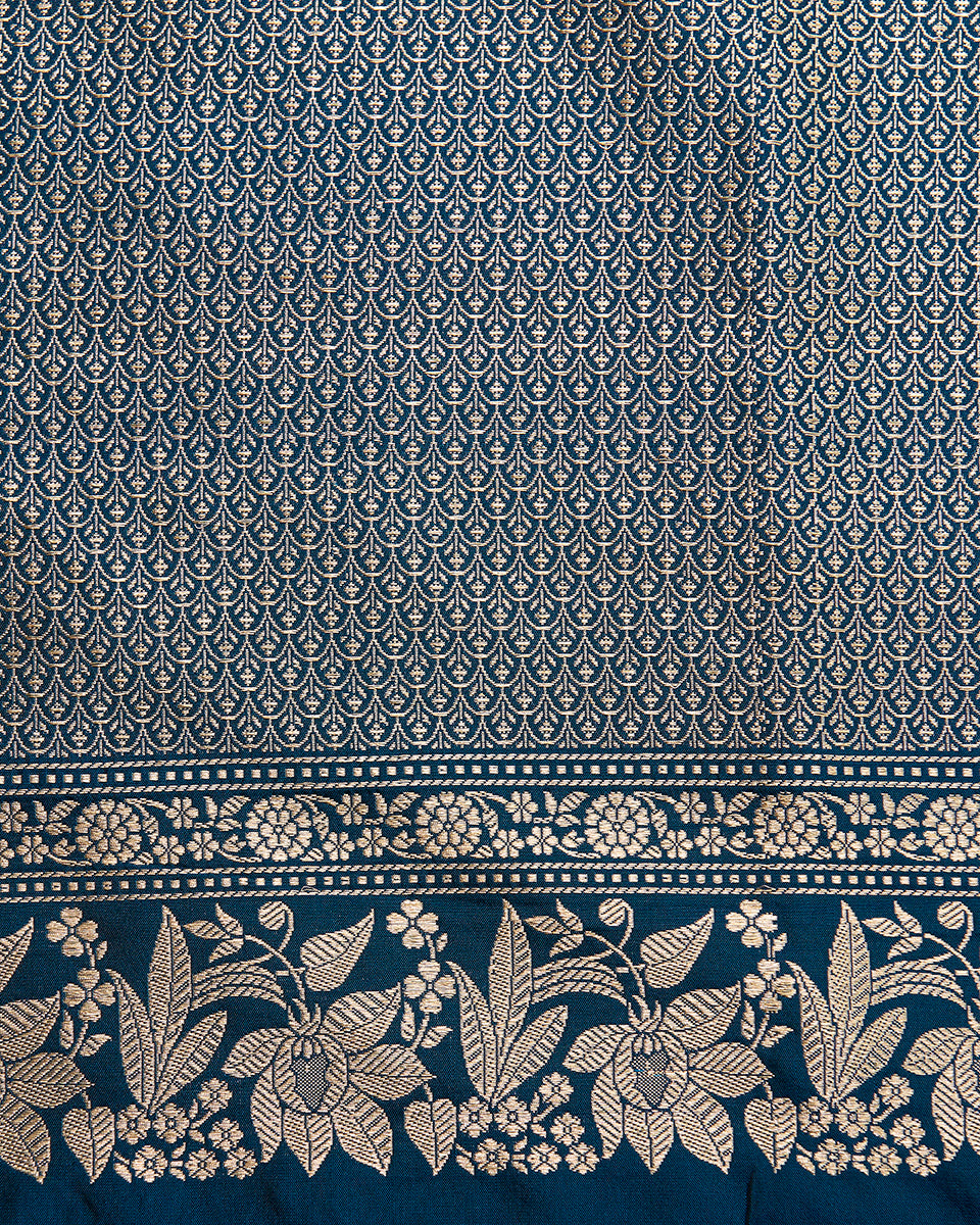 Teal_Blue_Handloom_Pure_Katan_Silk_Banarasi_Saree_with_Kadhwa_Floral_Border_WeaverStory_05