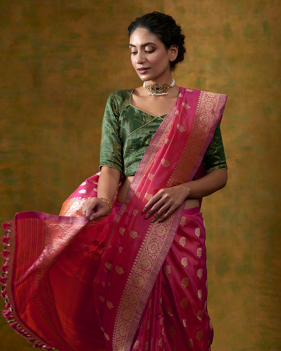 Pink_Dual_tone_Banarasi_Handloom_Saree_with_Kadhwa_Floral_Border_and_Paisley_Motifs_WeaverStory_01