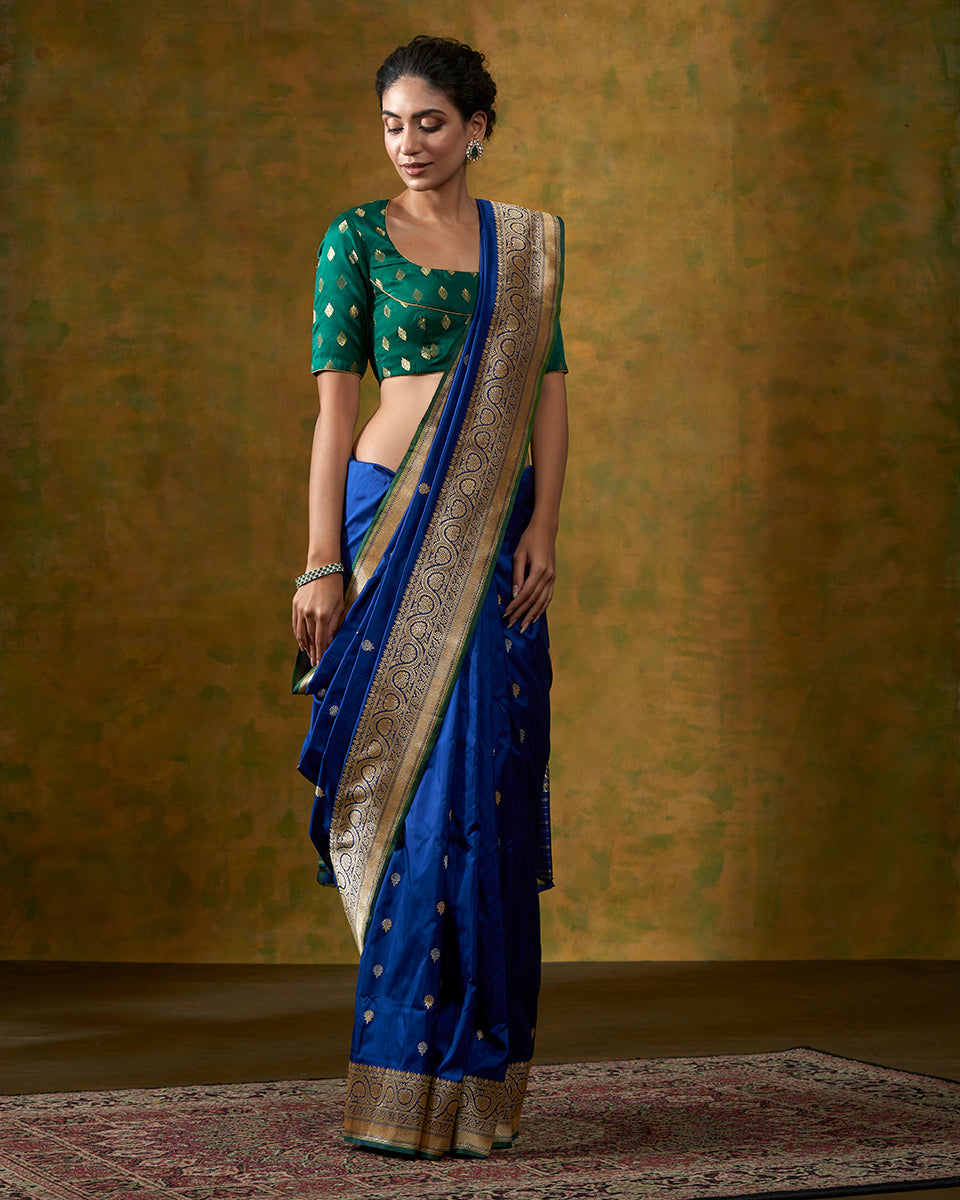 Royal_Blue_Handloom_Pure_Katan_Silk_Banarasi_Saree_with_Kadhwa_Booti_WeaverStory_02