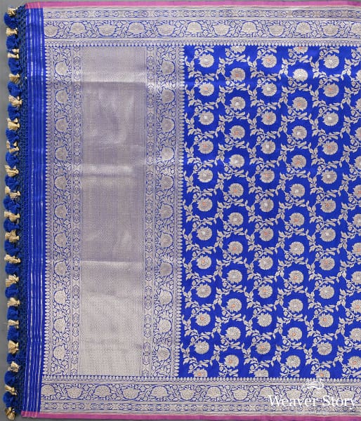 Handwoven_Blue_Sona_Rupa_Kadhwa_Jangla_Dupatta_with_Meenakari_WeaverStory_02