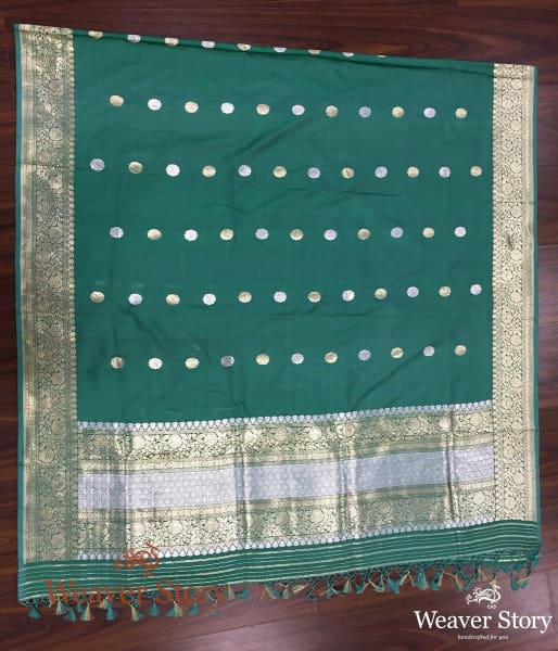 Handwoven_Green_Banarasi_Dupatta_with_Kadhwa_Booti_WeaverStory_02