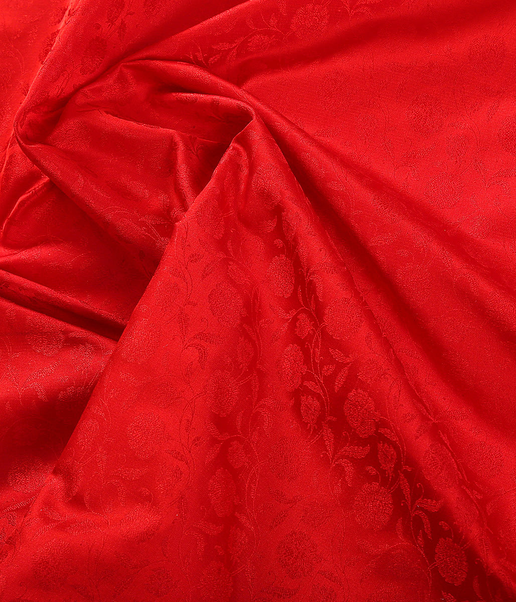 Handloom_Red_Self_Weave_Floral_Tanchoi_Fabric_WeaverStory_03