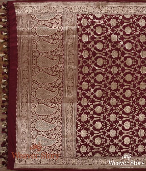 Handwoven_Wine_Cutwork_Jangla_Dupatta_WeaverStory_02