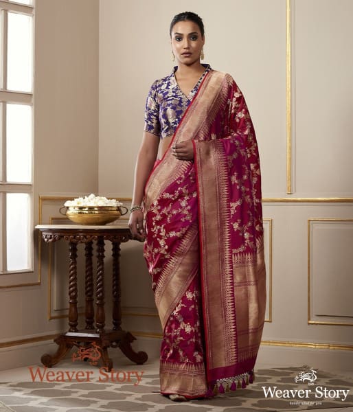 Handwoven_Purple_Kadhwa_Jangla_Saree_WeaverStory_02