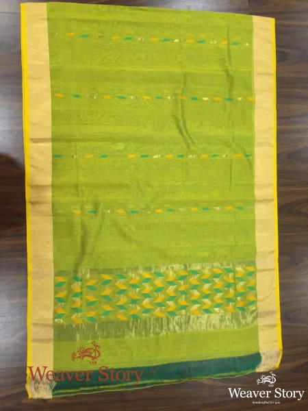 Handwoven_Lime_Green_Ek_Naliya_Dupatta_WeaverStory_02