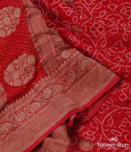 Handwoven_Red_Kadhwa_Banarasi_Bandhej_Dupatta_WeaverStory_02