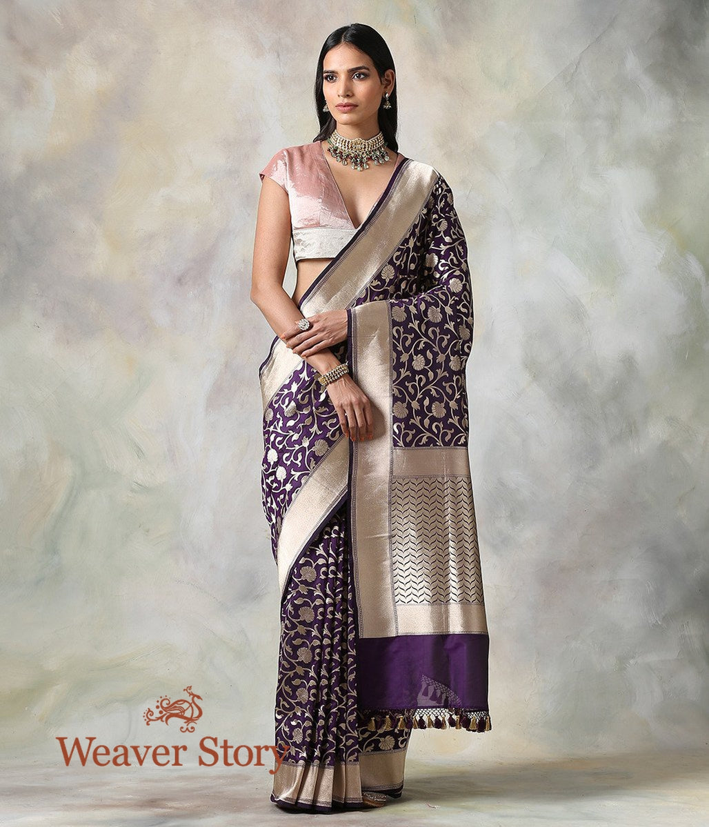 Handwoven_Purple_Banarasi_Saree_with_Cutwork_Jaal_WeaverStory_02