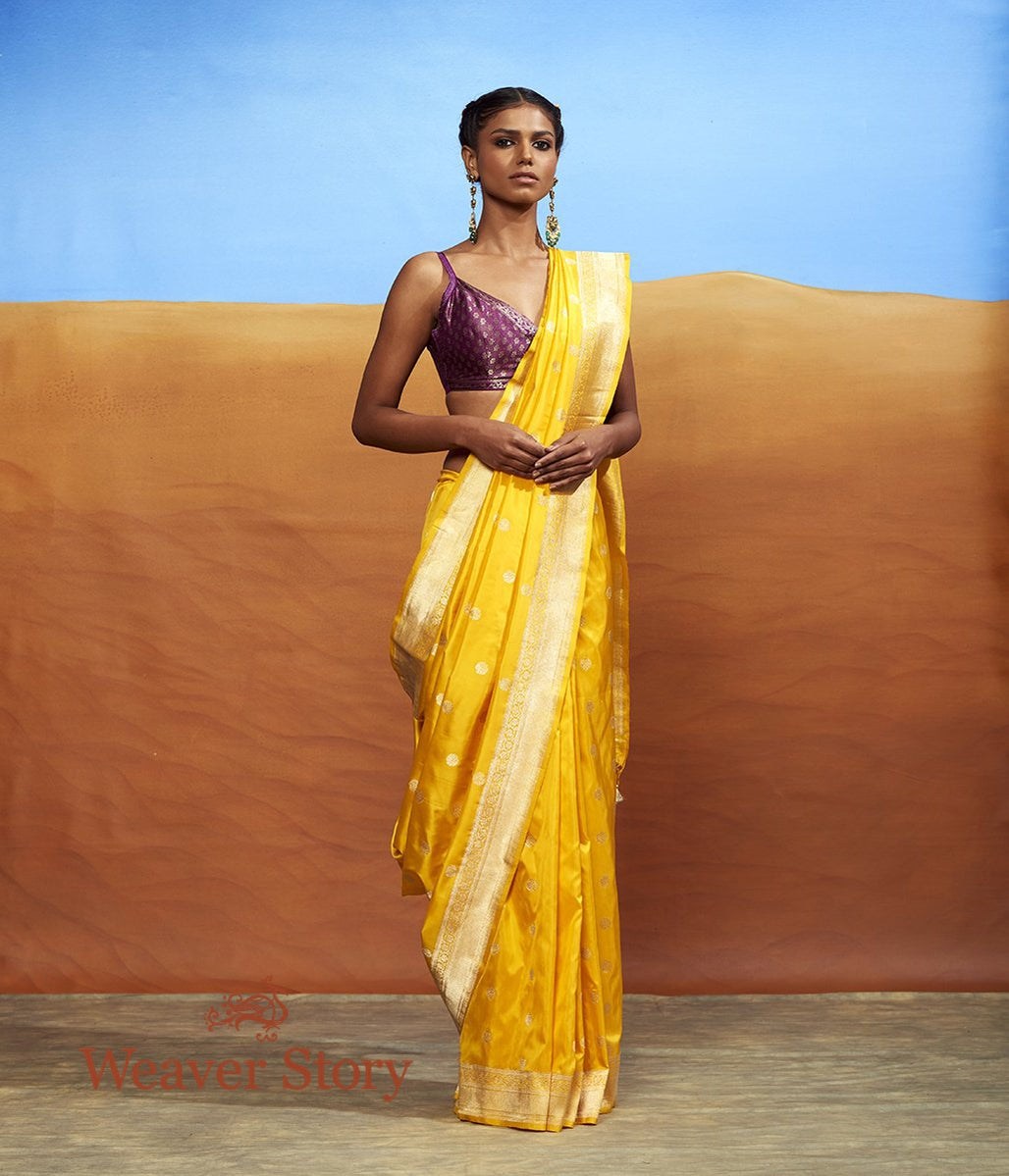 Handloom_Yellow_Asharfi_Boota_Saree_WeaverStory_02