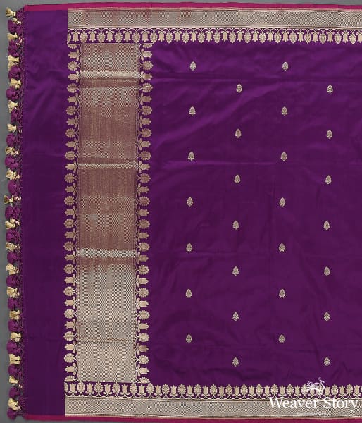 Handwoven_Purple_Banarasi_Kadhwa_Booti_Dupatta_WeaverStory_02