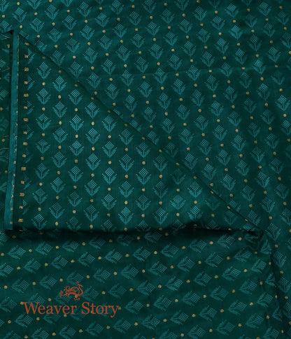 Handloom_Jade_Green_Tanchoi_Fabric_with_Zari_Booti_WeaverStory_02