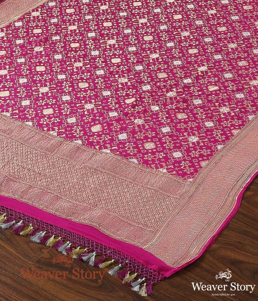 Handwoven_Banarasi_Georgette_Cutwork_Dupatta_in_Purple_WeaverStory_02