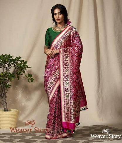 Handwoven_Pink_Banarasi_Patola_Saree_WeaverStory_02