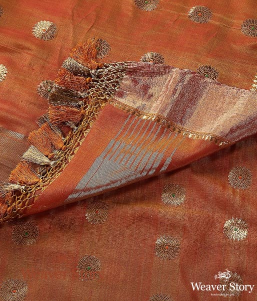 Handwoven_Orange_and_Gold_Cotton_Silk_Dupatta_with_Kadhwa_Booti_WeaverStory_02