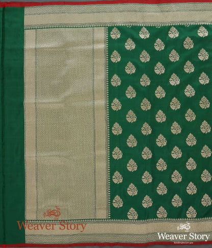 Handwoven_Green_Katan_Silk_Dupatta_with_Leaf_Motifs_WeaverStory_02