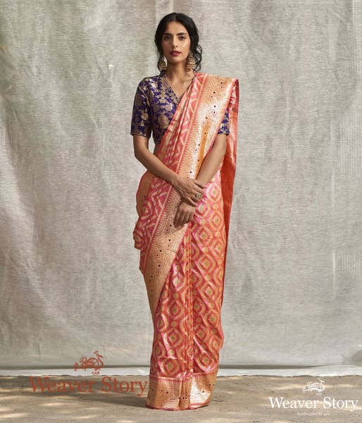 Handwoven_Pink_and_Peach_Kadhwa_Jangla_Tested_Zari_WeaverStory_02