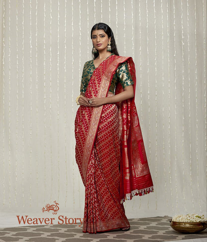 Handloom_Red_Real_Zari_Banarasi_Jangla_WeaverStory_02