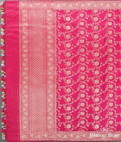 Handwoven_Pink_Kadhwa_Jangla_Dupatta_with_Floral_Border_WeaverStory_02