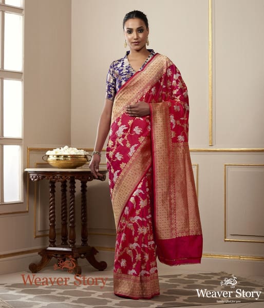 Handwoven_Pink_Dual_Tone_Sona_Rupa_Banarasi_Jangla_WeaverStory_02