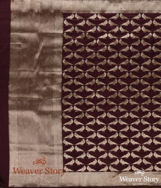 Handwoven_Wine_Kadhwa_Dupatta_with_Birds_WeaverStory_02