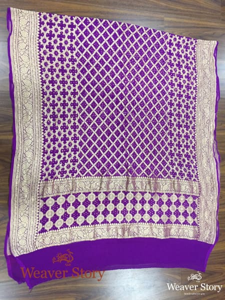 Handwoven_Purple_Bandhej_Dupatta_WeaverStory_02