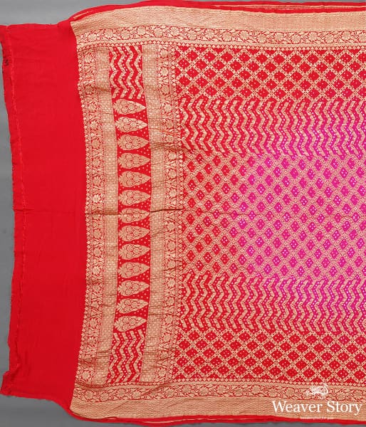 Handwoven_Red_and_Pink_Banarasi_Bandhej_Dupatta_WeaverStory_02