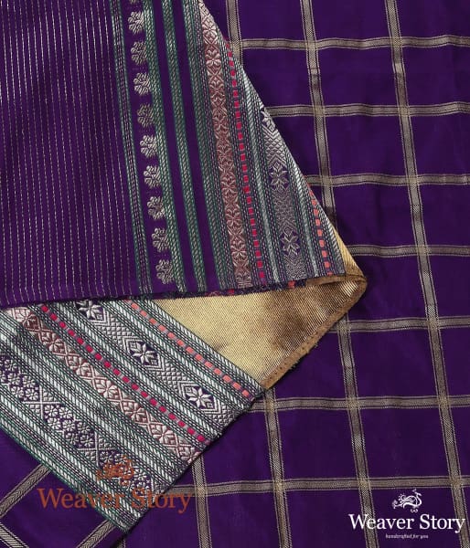 Handwoven_Purple_Banarasi_Dupatta_with_Checks_and_Zari_Pallu_WeaverStory_02