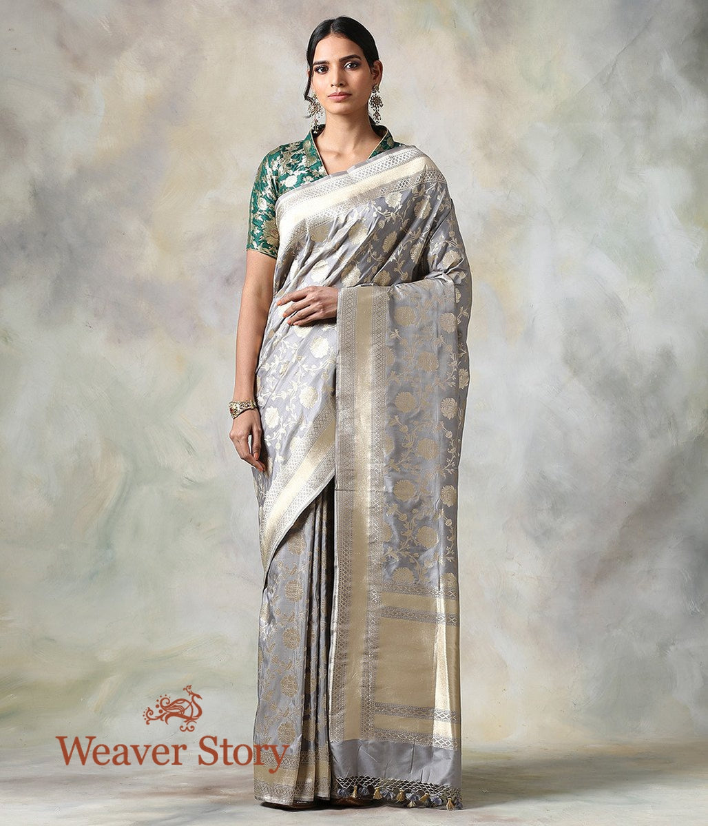 Handwoven_Grey_Katan_Silk_Saree_with_Cutwork_Jaal_WeaverStory_02