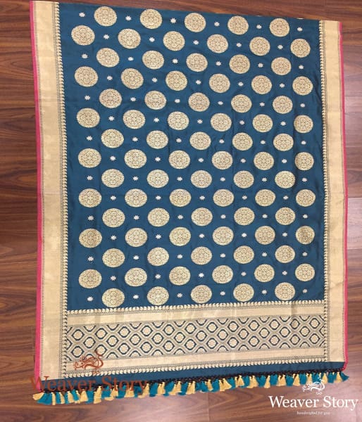 Handwoven_Teal_Green_Banarasi_Dupatta_with_Kadhwa_Motifs_WeaverStory_02