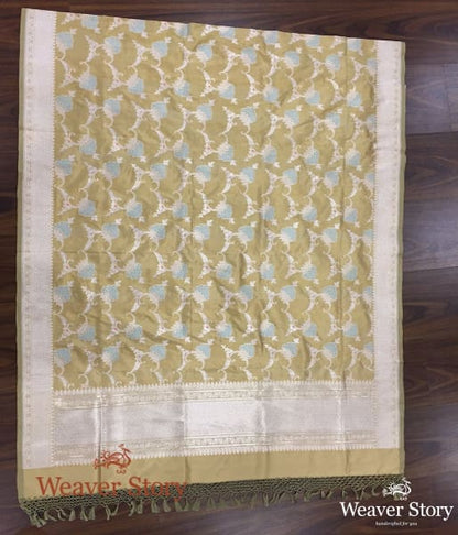 Handwoven_Olive_Meenakari_Kadhwa_Banarasi_Dupatta_WeaverStory_02