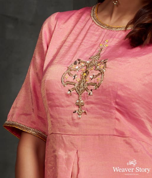 Hand_front_boota_embroidered_tissue_silk_suit_in_pink_color_with_brocade_palazzo_WeaverStory_02