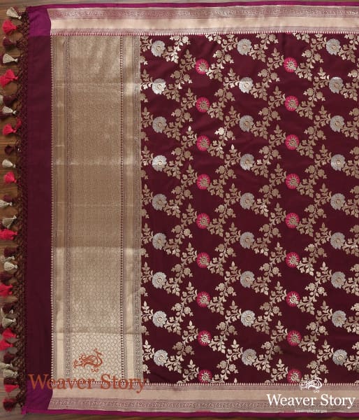 Handwoven_Wine_Meenakari_Jangla_Dupatta_WeaverStory_02