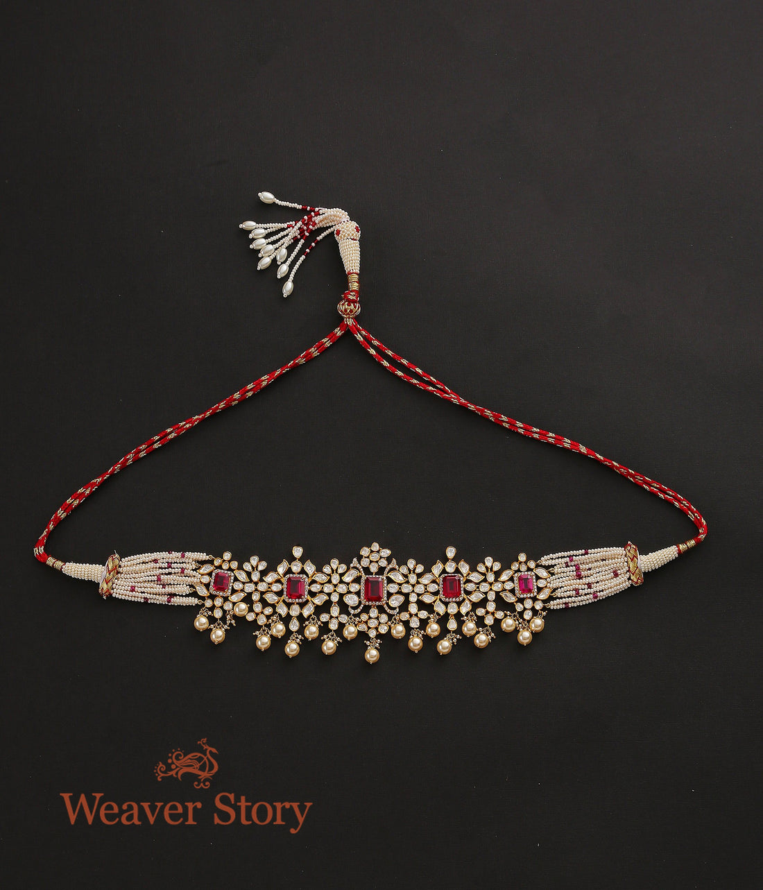 Vihana_Necklace_with_Moissanite_Polki_Crafted_in_Pure_Silver_WeaverStory_02