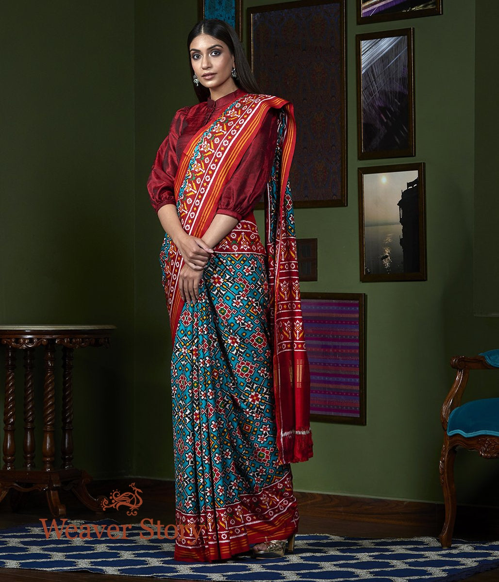 Rani Baagh: Double Ikat Patan Patola Saree And Meenakari Banarasi Bord –  Zari Banaras