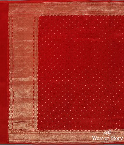 Handwoven_Orange_Organza_Silver_Booti_Dupatta_WeaverStory_02