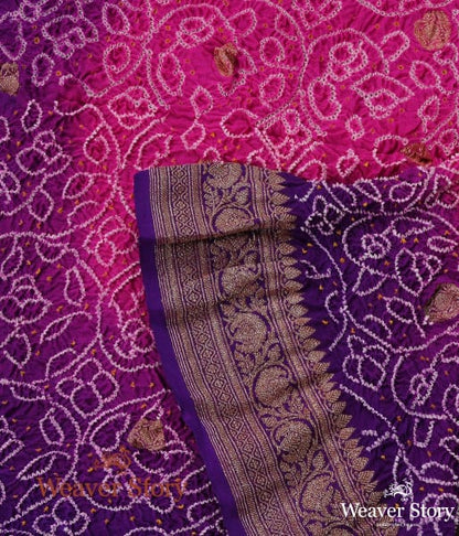 Handwoven_Purple_and_Pink_Ombre_Dye_Kadhwa_Bandhej_Dupatta_WeaverStory_02