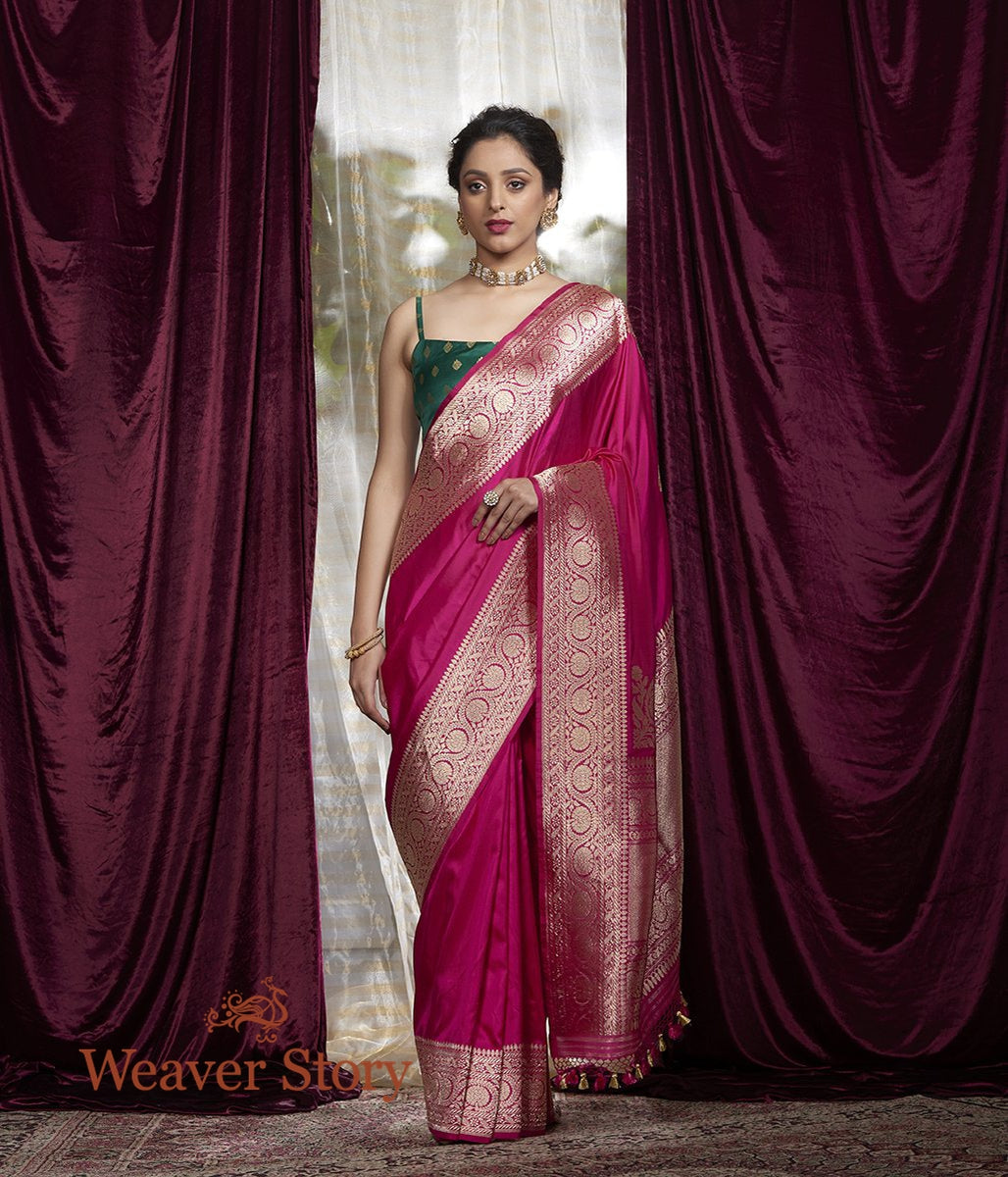 Handwoven_Pink_Plain_Katan_Silk_Saree_with_Konia_WeaverStory_02