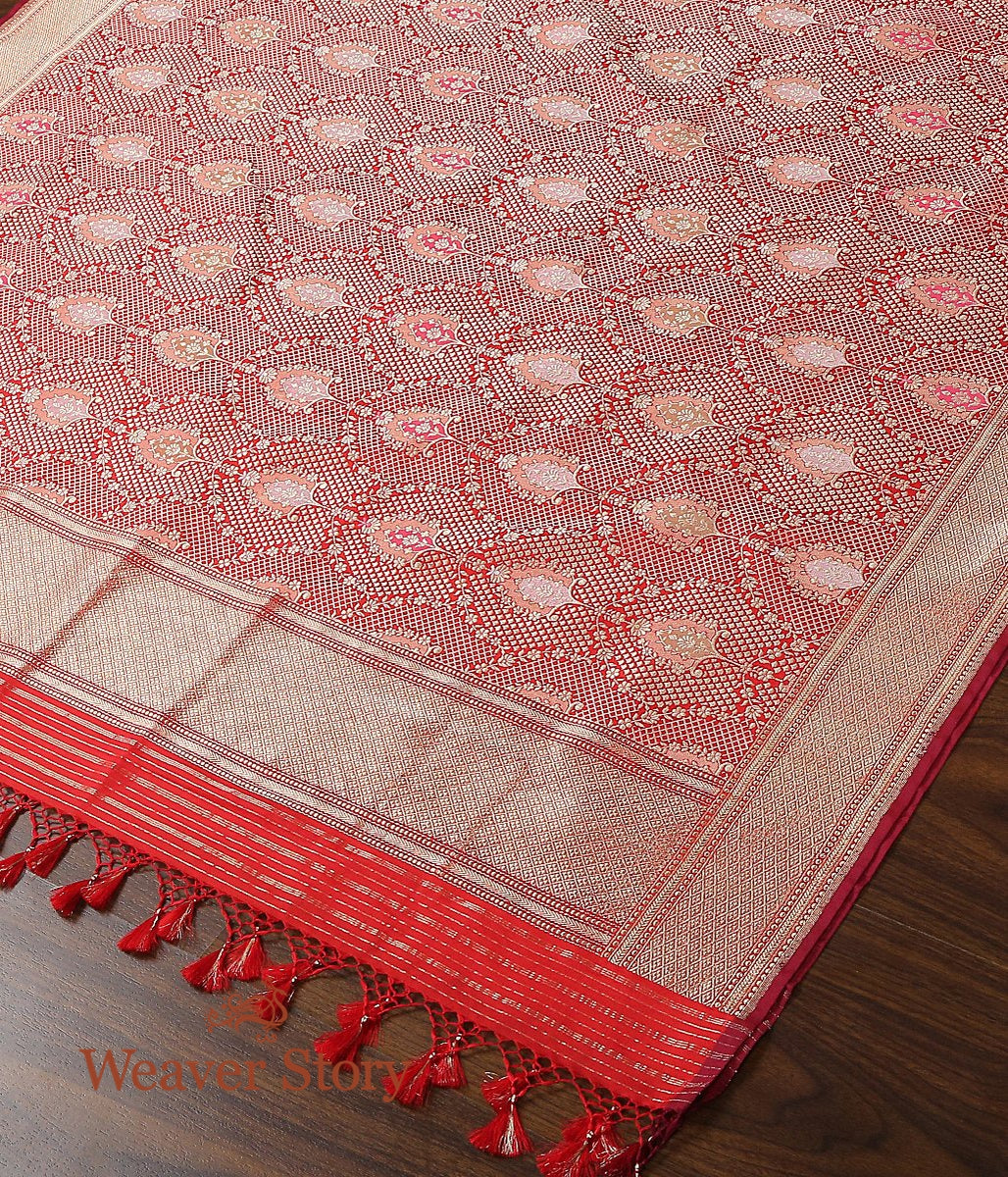 Handwoven_Red_Kimkhab_Dupatta_with_Meenkaari_WeaverStory_02