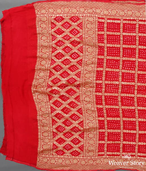 Handwoven_Red_Banarasi_Bandhej_Dupatta_WeaverStory_02