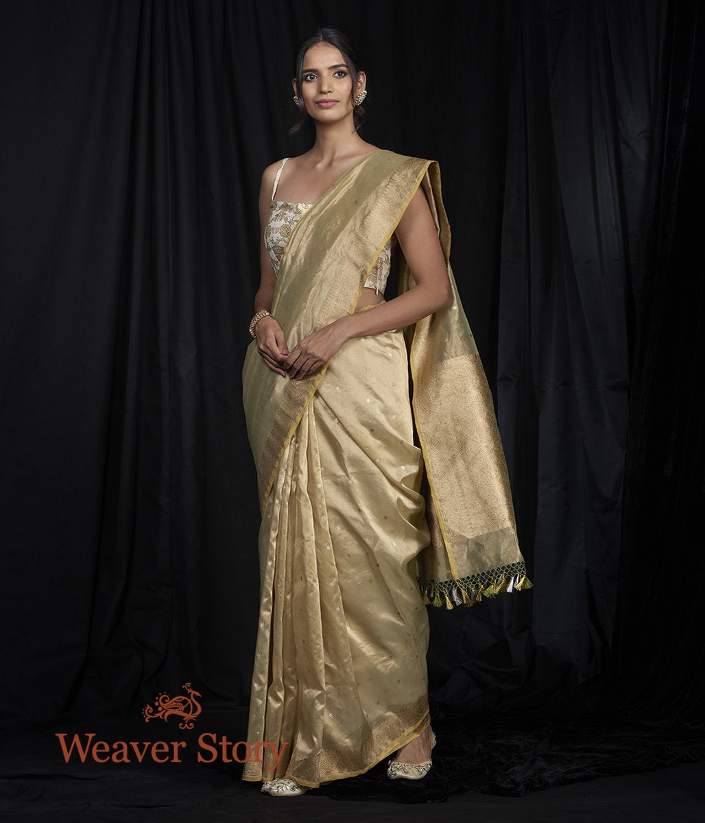 Handwoven_Gold_Tissue_Saree_with_Small_Booti_WeaverStory_02