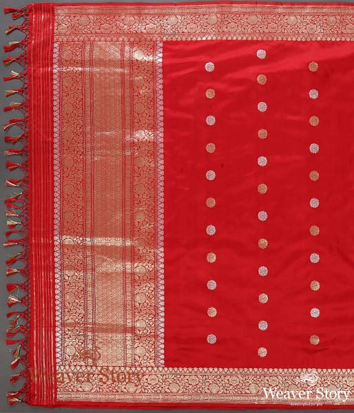 Handwoven_Red_Katan_Silk_Dupatta_with_Kadhwa_Booti_WeaverStory_02