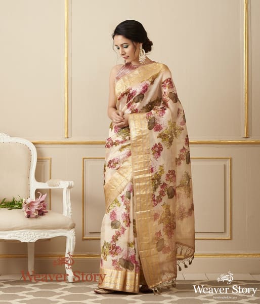 Handwoven_Printed_Organza_Saree_WeaverStory_02