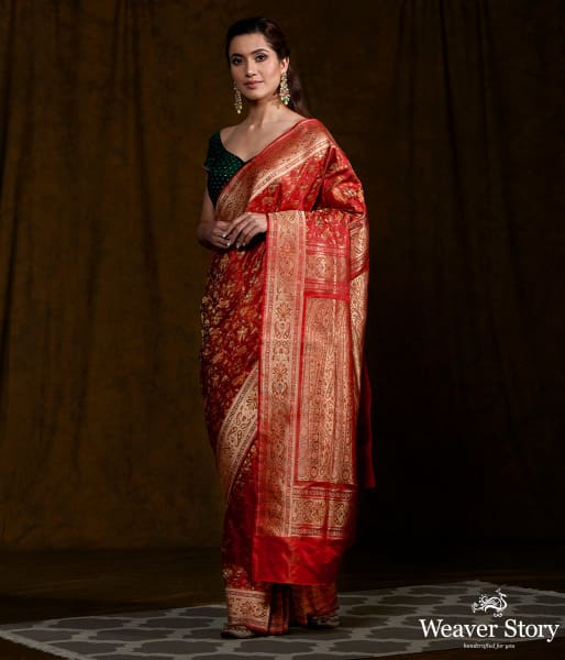 Handwoven_Offwhite_and_Red_Gharchola_Saree_WeaverStory_02