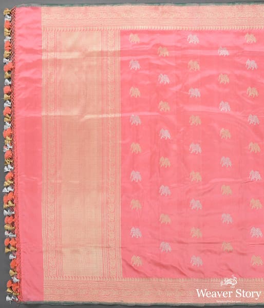 Handwoven_Pink_Banarasi_Elephant_Motif_Dupatta_WeaverStory_02