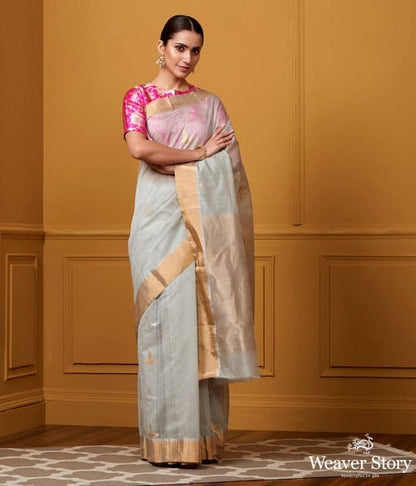 Handwoven_Grey_Bird_Motif_Saree_WeaverStory_02