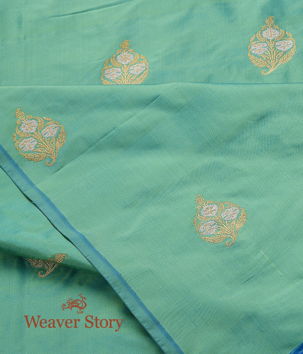 Handloom_Light_Green_Kadhwa_Booti_Fabric_WeaverStory_02