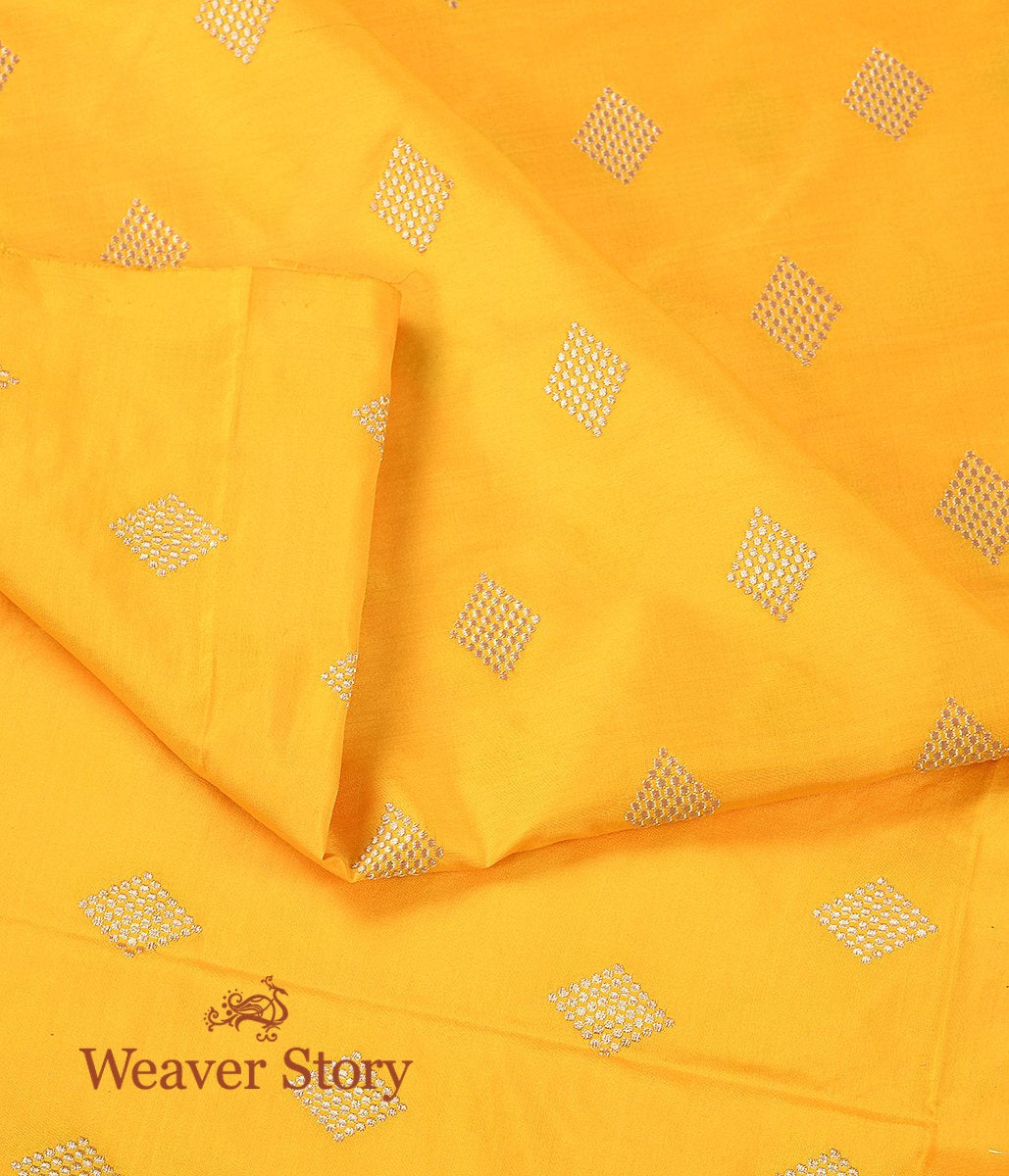 Handloom_Yellow_Katan_Silk_Fabric_with_Kadhwa_Booti_WeaverStory_02