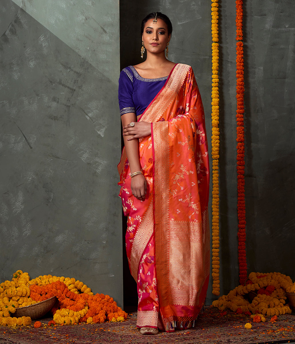 Handloom_Orange_Meenakari_Katan_Jangla_WeaverStory_02