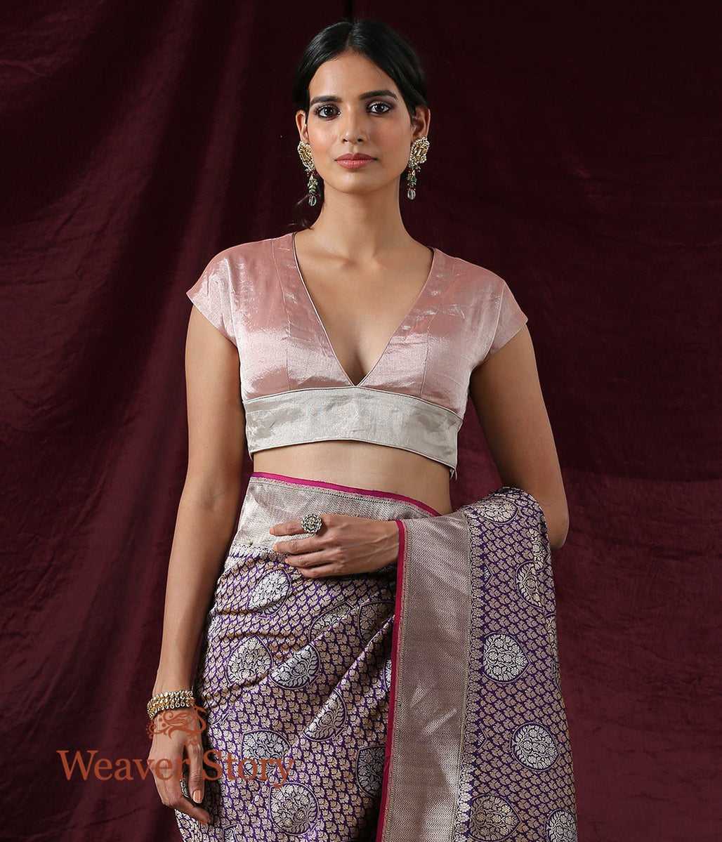 Pink_Tissue_Blouse_with_Silver_Waist_Panel_WeaverStory_03